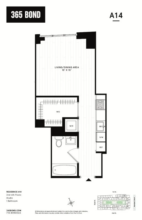 1 Bed apartment at 365 Bond Street, Unit A615, Gowanus, photo 1 of 1