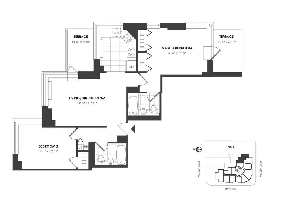 2 Bed apartment at 776 6th Avenue, Unit 17B, Chelsea, photo 1 of 3