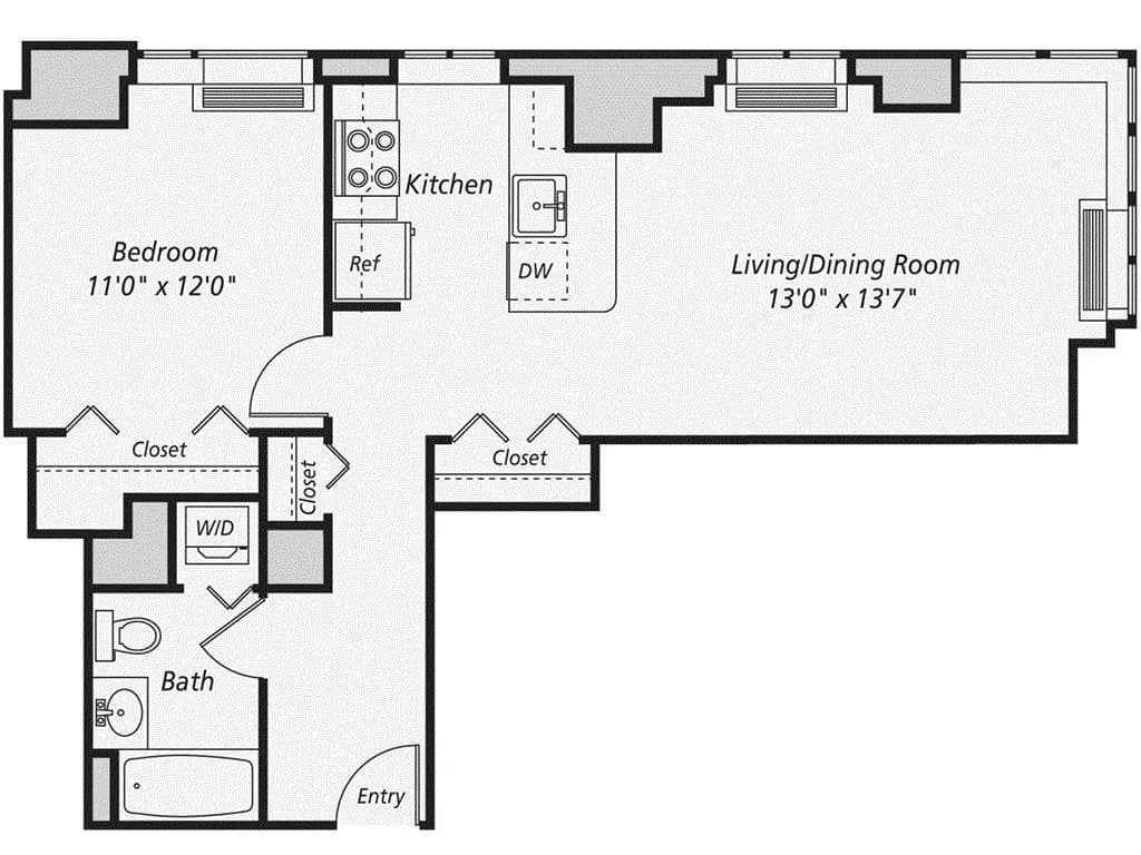 1 Bed apartment at 343 Gold Street, Unit 615, Fort Greene, photo 1 of 1