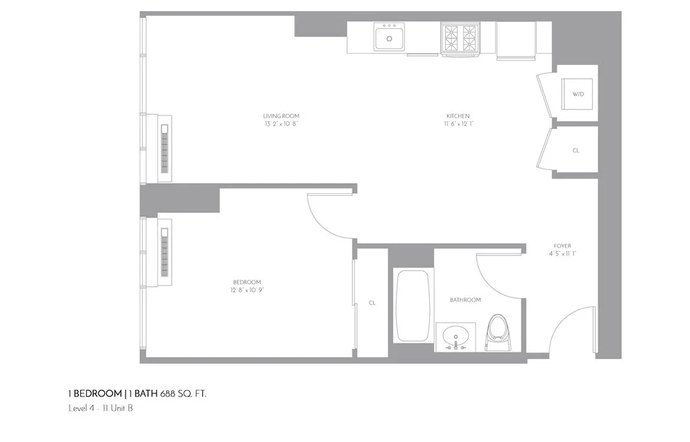 1 Bed apartment at 309 Fifth Avenue, Unit 08B, NoMad, photo 1 of 2
