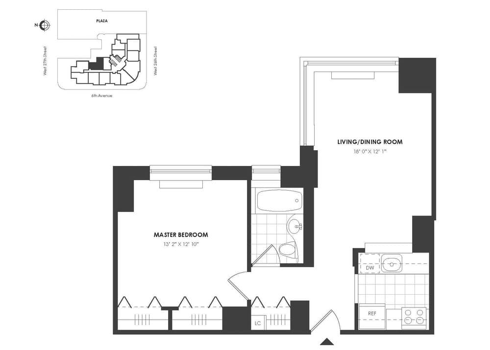 1 Bed apartment at 776 6th Avenue, Unit 19M, Chelsea, photo 1 of 2