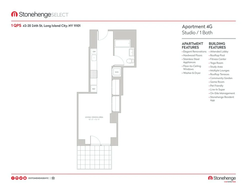Studio apartment at 42-20 24th Street, Unit 004G, Long Island City, photo 1 of 2