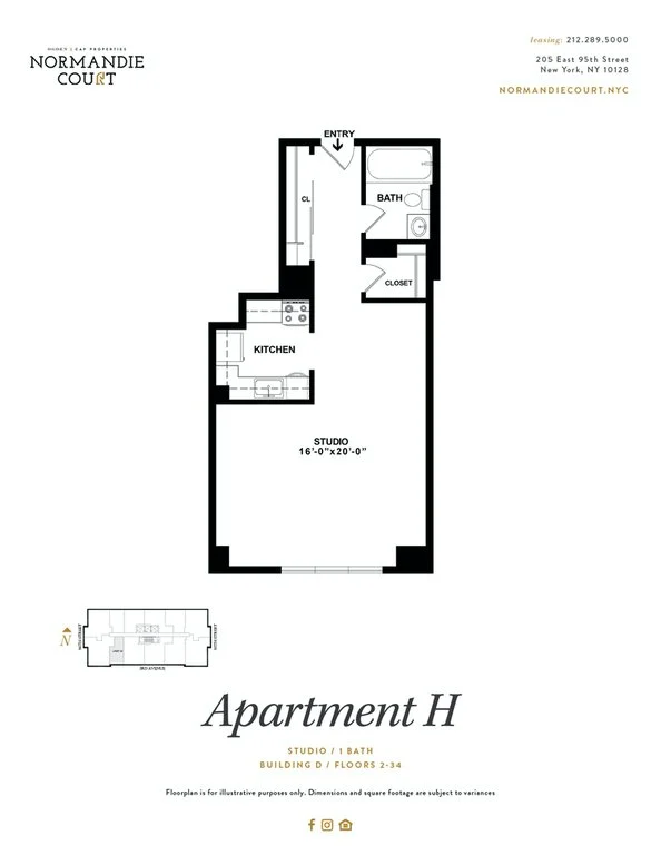 Studio apartment at 225 East 95th Street, Unit D21H, Upper East Side, photo 1 of 4