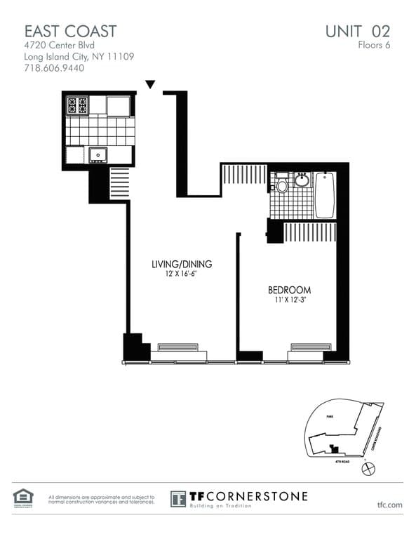 1 Bed apartment at 4720 Center Boulevard, Unit 602, Long Island City, photo 1 of 5