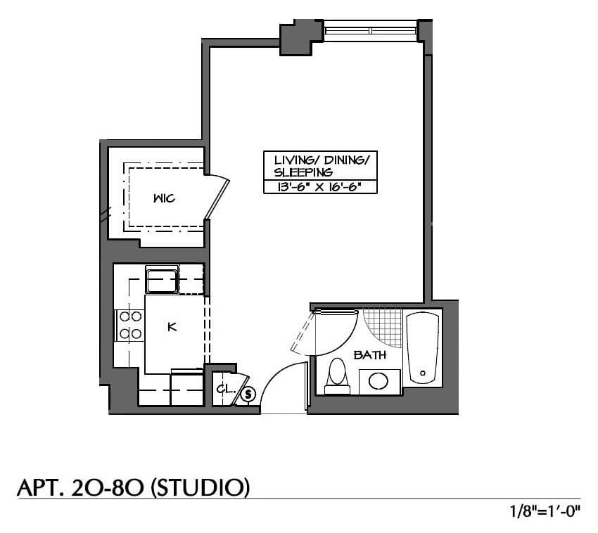 Studio apartment at 444 Manhattan Avenue, Unit 5O, Harlem, photo 1 of 1