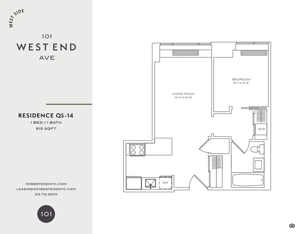 1 Bed apartment at 101 West End Avenue, Unit 6Q, Upper West Side, photo 1 of 2