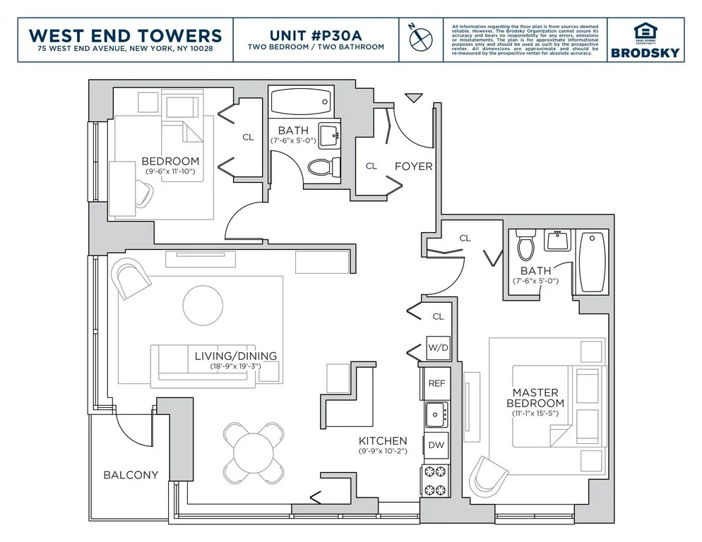 2 Bed apartment at 55-75 West End Avenue, Unit P30A, Upper West Side, photo 1 of 4