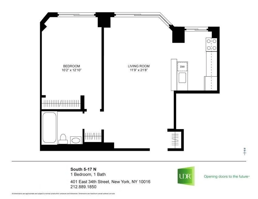 1 Bed apartment at 401 East 34th Street, Unit S06N, Murray Hill, photo 1 of 3