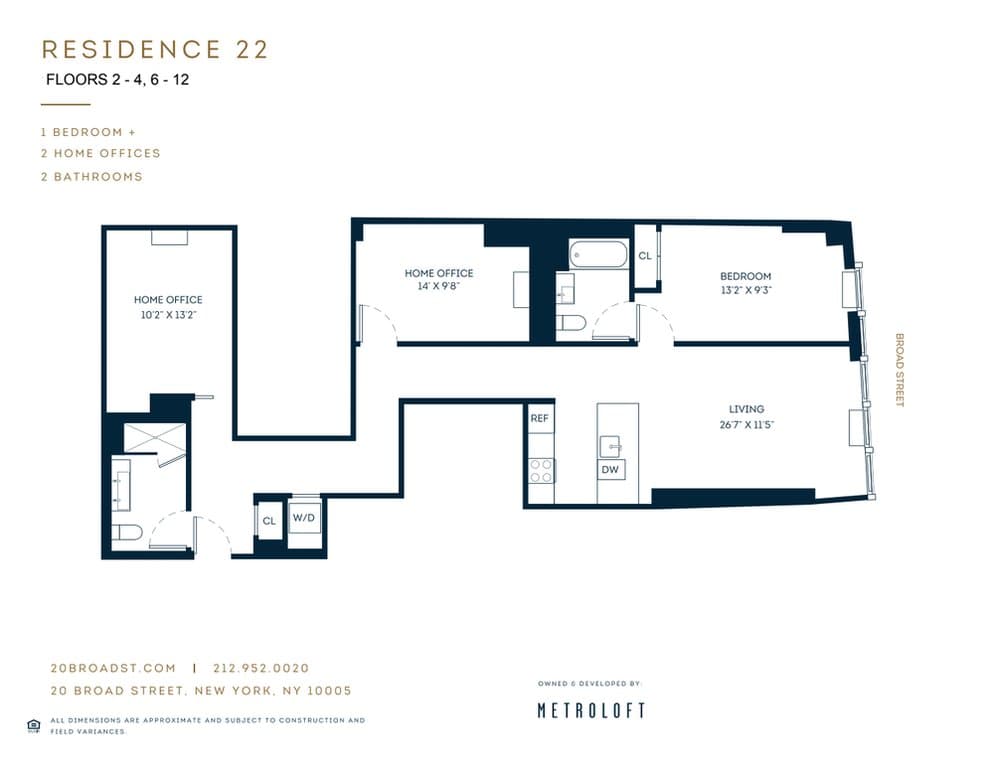 1 Bed apartment at 20 Broad Street, Unit 222, Financial District, photo 1 of 1