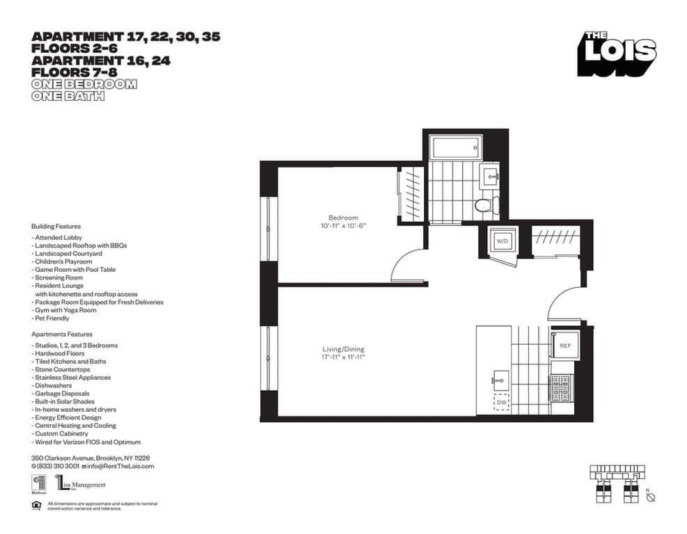 1 Bed apartment at 350 Clarkson Avenue, Unit 630, Prospect Lefferts Gardens, photo 1 of 1