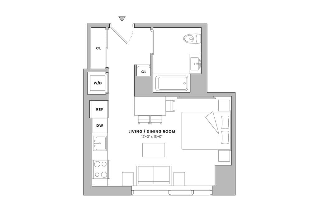 Studio apartment at 18 Sixth Avenue, Unit 4004, Prospect Heights, photo 1 of 2