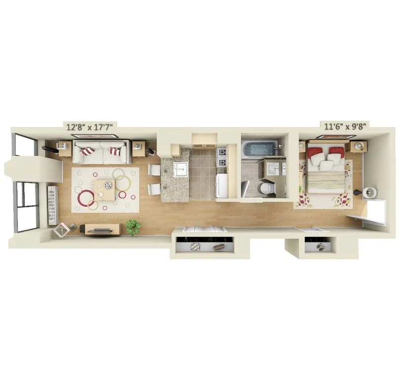 Studio apartment at 10 Hanover Square, Unit 12Q, Financial District, photo 1 of 5