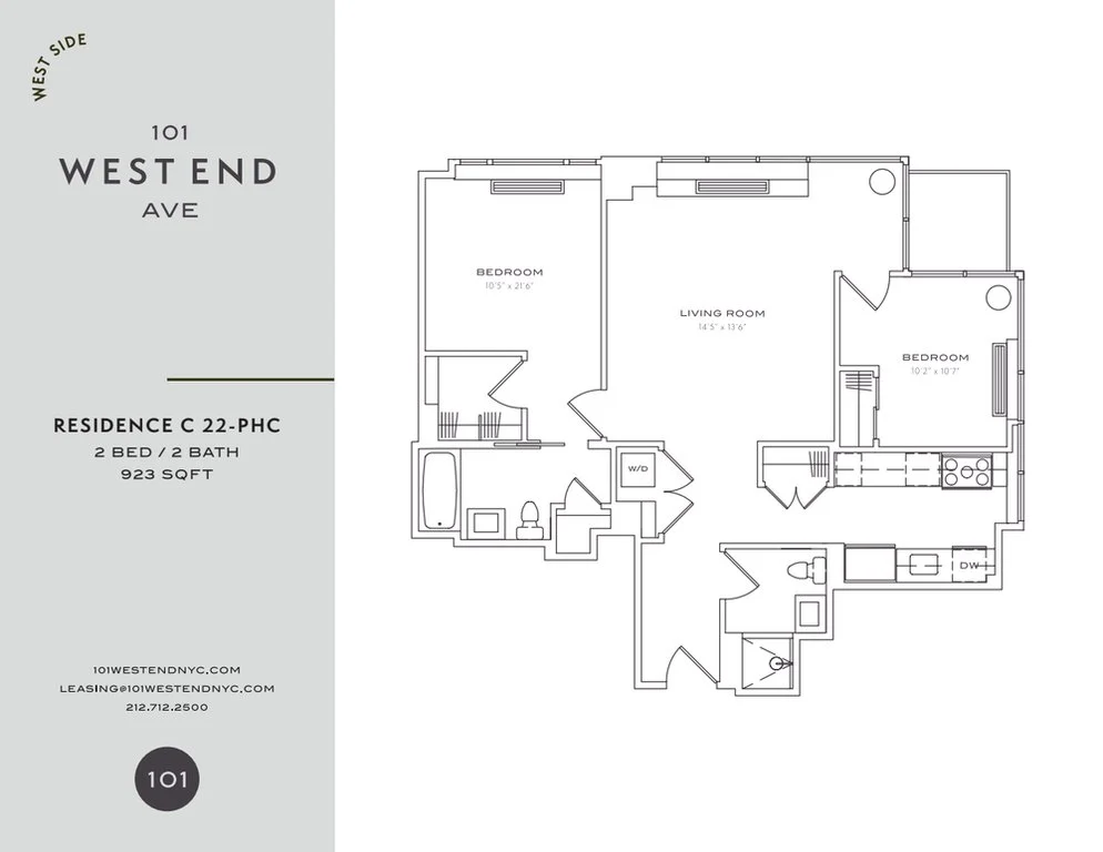 2 Bed apartment at 101 West End Avenue, Unit 29C, Upper West Side, photo 1 of 3