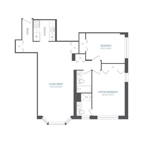 2 Bed apartment at 101 West 90th Street, Unit 17D, Upper West Side, photo 1 of 1