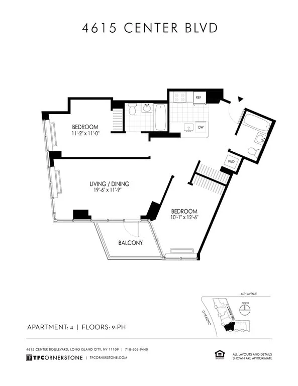 2 Bed apartment at 4615 Center Boulevard, Unit 2104, Long Island City, photo 1 of 3