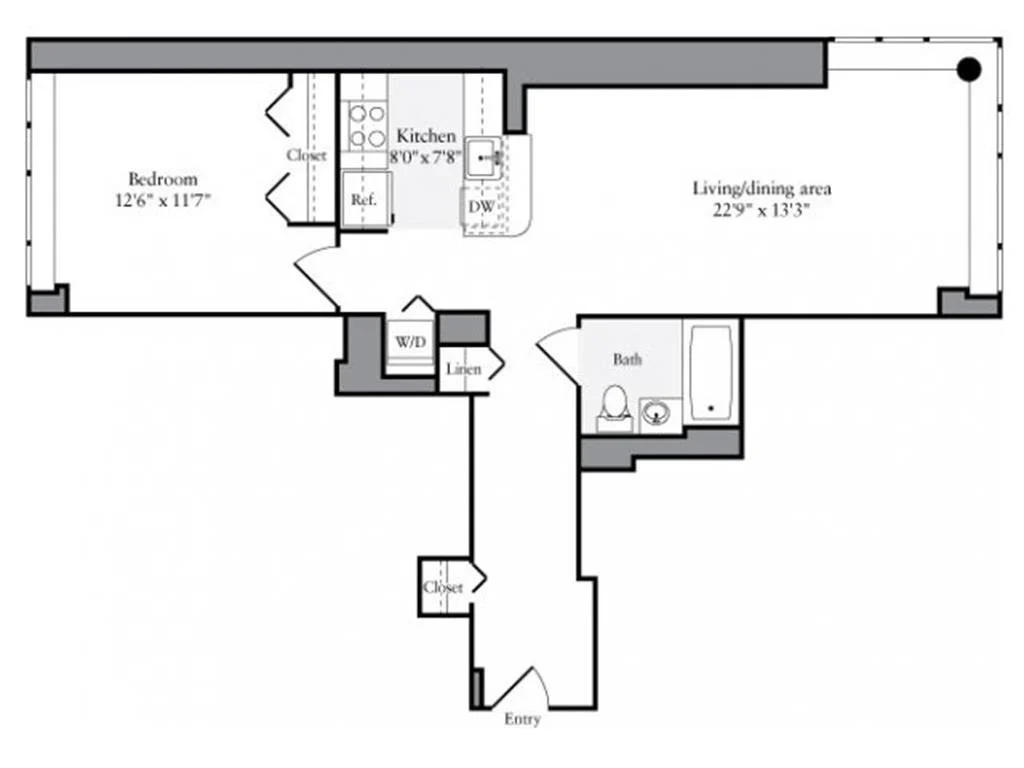 1 Bed apartment at 510-515 West 52nd Street, Unit 002-004F, Hell's Kitchen, photo 1 of 1