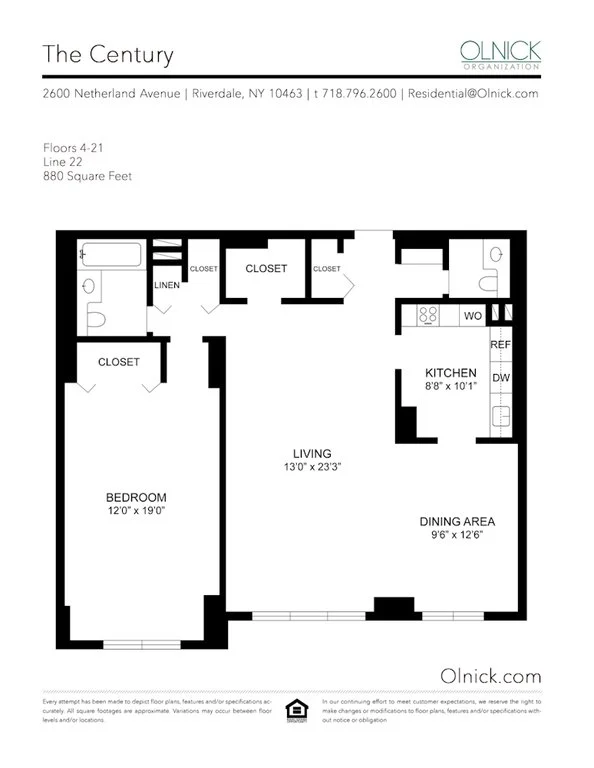 1 Bed apartment at 2600 Netherland Avenue, Unit 1822, Kingsbridge, photo 1 of 1