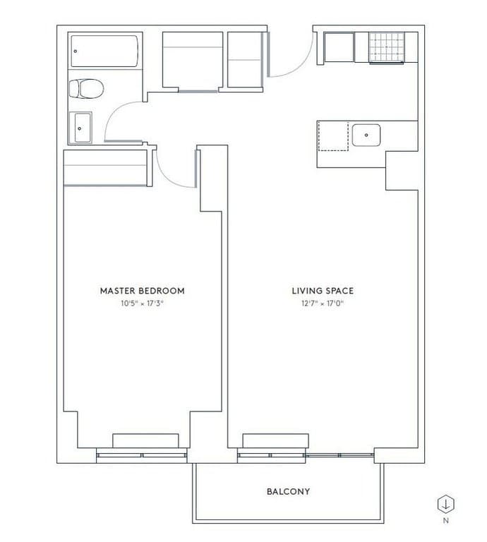 1 Bed apartment at 560 West 43rd Street, Unit 06E, Hell's Kitchen, photo 1 of 1
