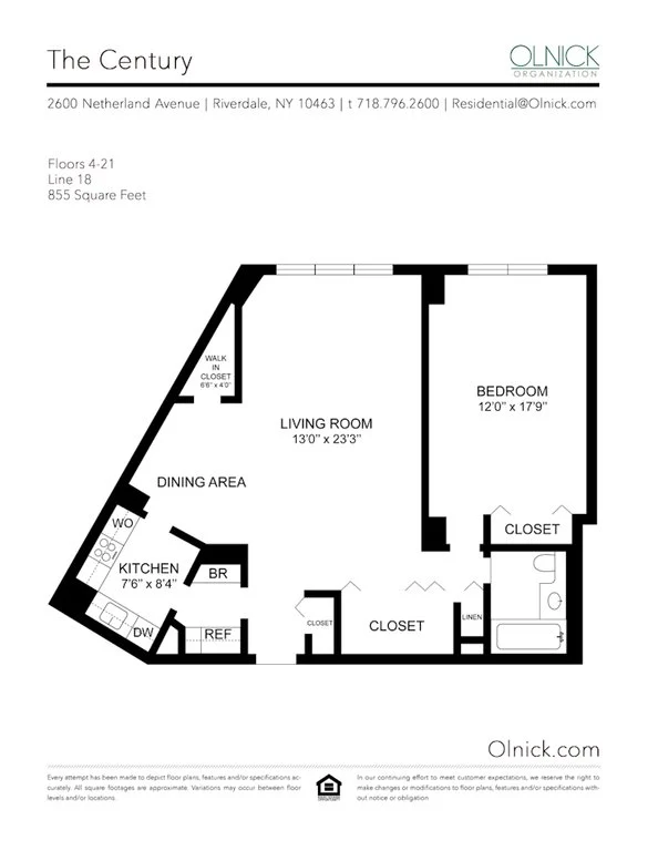 1 Bed apartment at 2600 Netherland Avenue, Unit 1618, Kingsbridge, photo 1 of 1