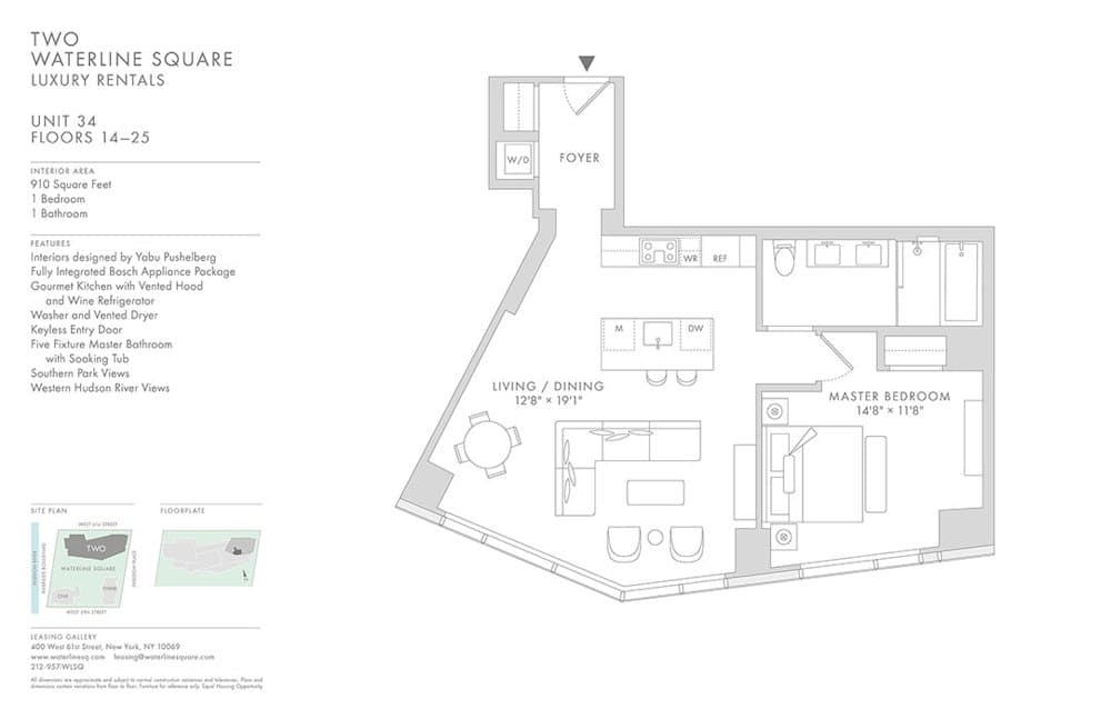 1 Bed apartment at 400 West 61st Street, Unit 2434, Upper West Side, photo 1 of 2