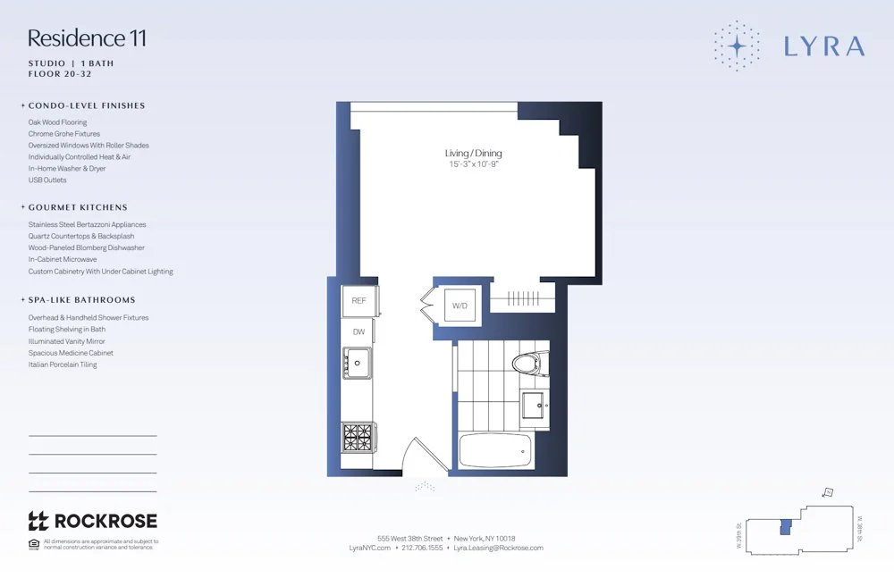Studio apartment at 555 West 38th Street, Unit 2911, Hudson Yards, photo 1 of 1