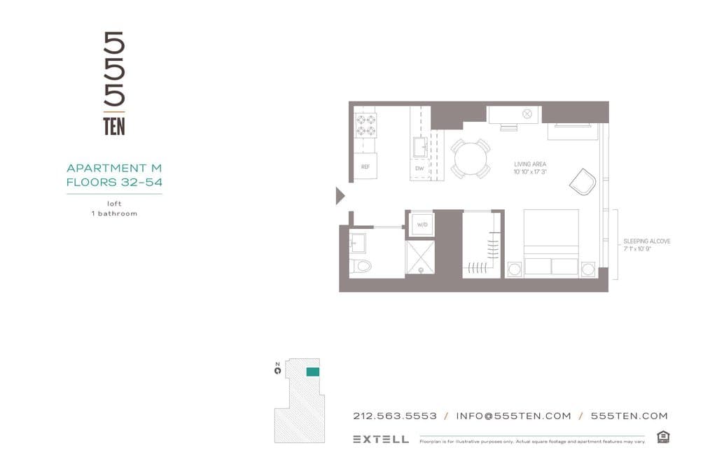 0.5 Bed apartment at 555 Tenth Avenue, Unit 35M, Hell's Kitchen, photo 1 of 1