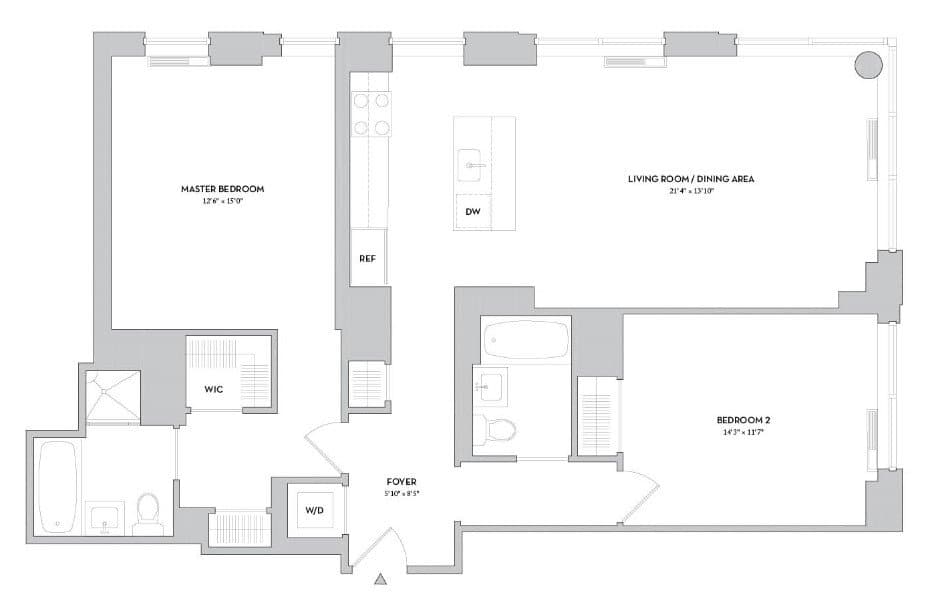 2 Bed apartment at 400 West 63rd Street, Unit 1805, Upper West Side, photo 1 of 1