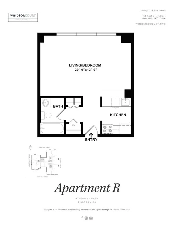 Studio apartment at 151-155 East 31st Street, Unit E30R, Kips Bay, photo 1 of 2