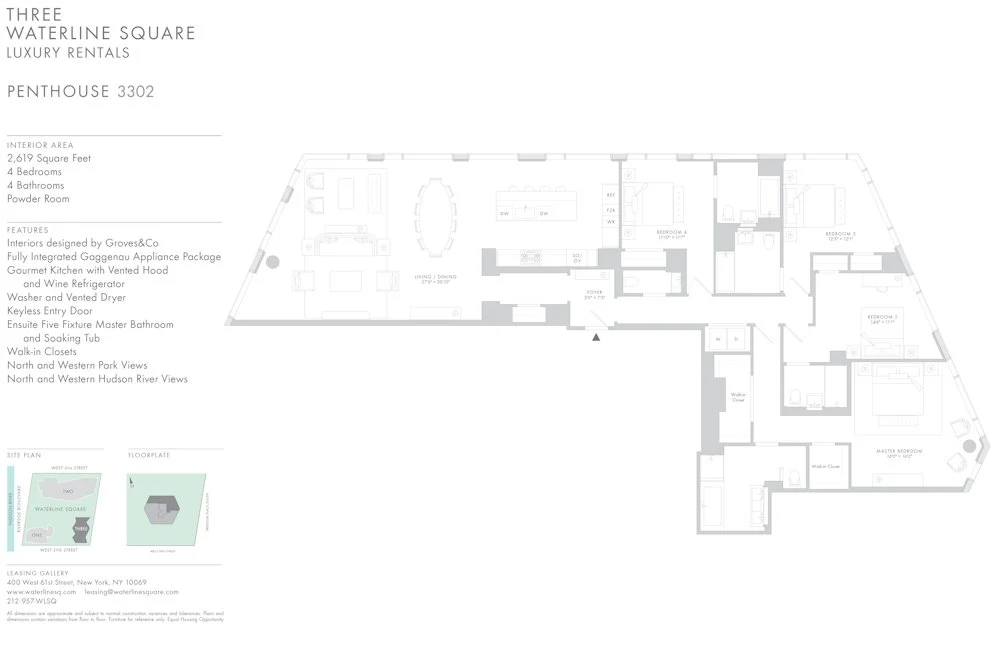 4 Bed apartment at 635 West 59th Street, Unit 3302, Upper West Side, photo 1 of 3