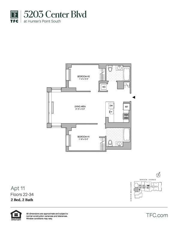 2 Bed apartment at 5203 Center Boulevard, Unit 3411, Long Island City, photo 1 of 1