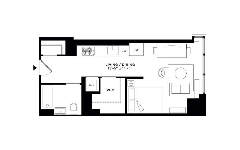Studio apartment at 21 India Street, Unit T.2605, Greenpoint, photo 1 of 1