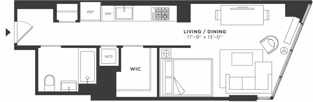 Studio apartment at 21 India Street, Unit T.2207, Greenpoint, photo 1 of 1