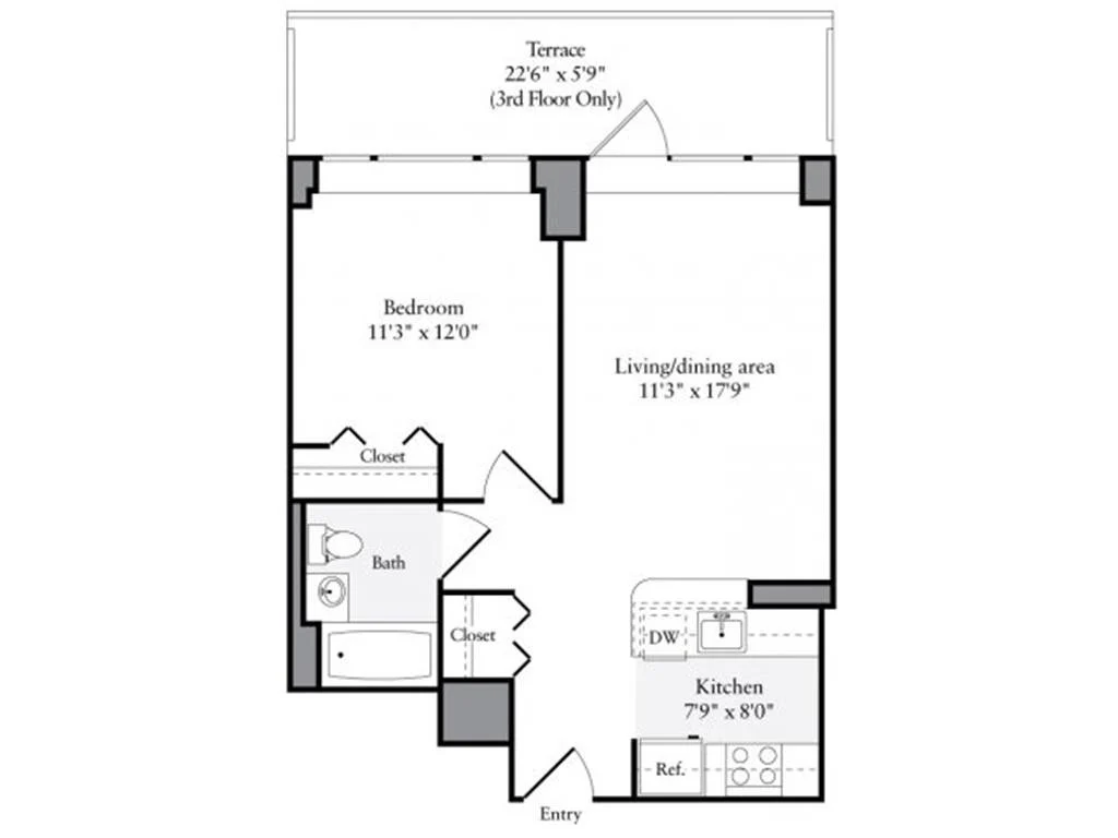 1 Bed apartment at 510-515 West 52nd Street, Unit 002-014M, Hell's Kitchen, photo 1 of 1