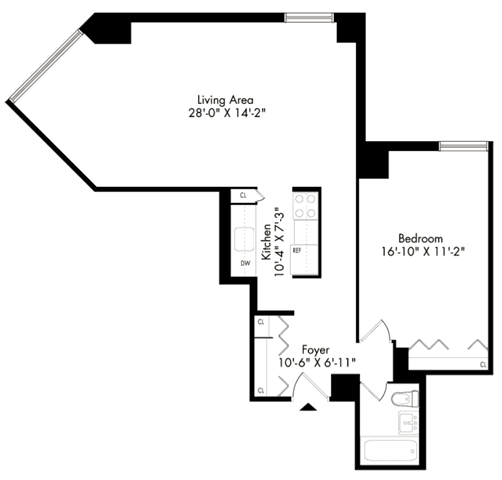 1 Bed apartment at 30 Waterside Plaza, Unit 10-20B, Flatiron, photo 1 of 1