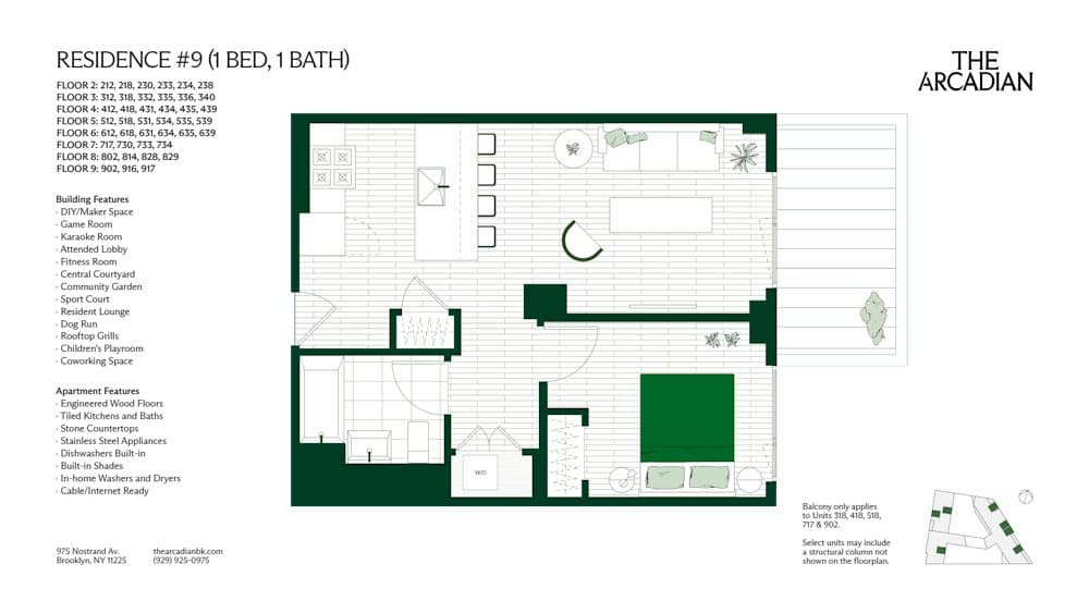 1 Bed apartment at 975 Nostrand Avenue, Unit 534, Crown Heights, photo 1 of 1