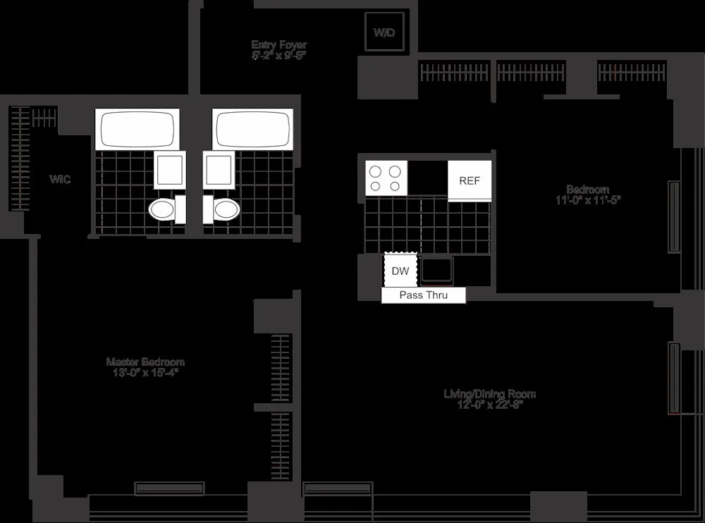 2 Bed apartment at 255 West 94th Street, Unit 19J, Upper West Side, photo 1 of 2