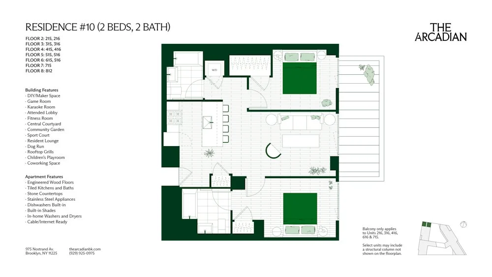 2 Bed apartment at 975 Nostrand Avenue, Unit 812, Crown Heights, photo 1 of 1