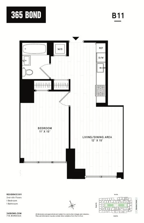 1 Bed apartment at 365 Bond Street, Unit B215, Gowanus, photo 1 of 1