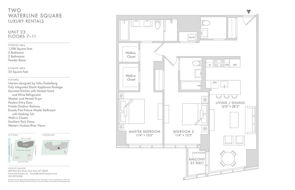 2 Bed apartment at 400 West 61st Street, Unit 1123, Upper West Side, photo 1 of 2
