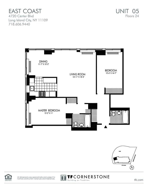 2 Bed apartment at 4720 Center Boulevard, Unit 2405, Long Island City, photo 1 of 4