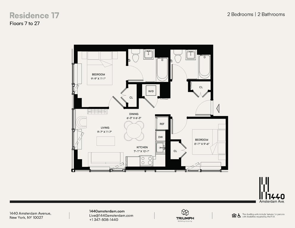 2 Bed apartment at 1440 Amsterdam Avenue, Unit 1517, Hamilton Heights, photo 1 of 1