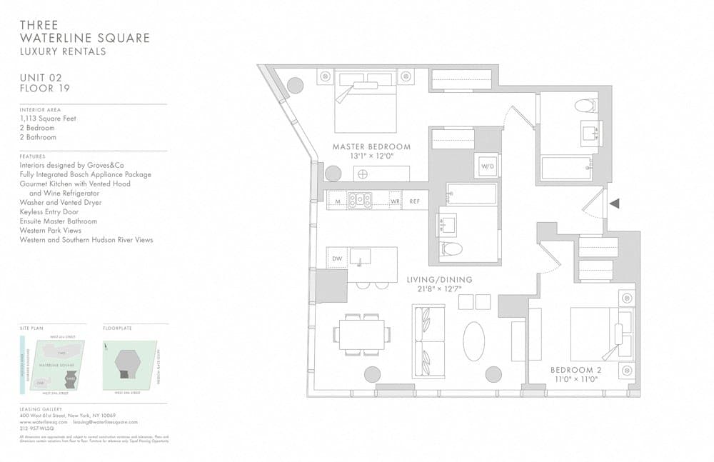 2 Bed apartment at 635 West 59th Street, Unit 1902, Upper West Side, photo 1 of 2