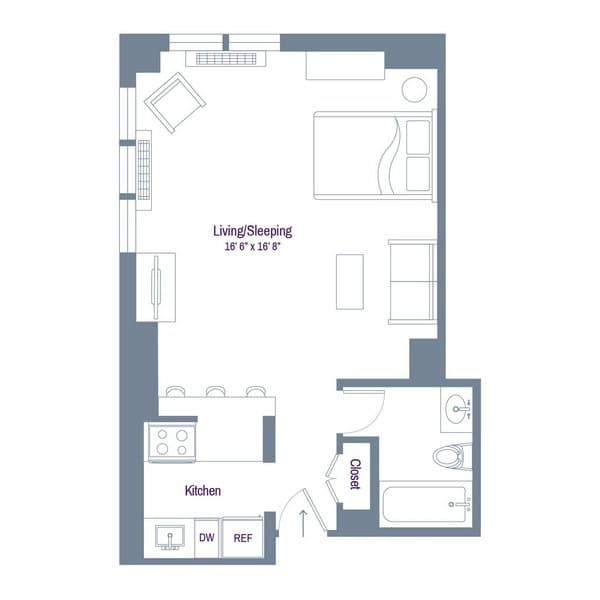 Studio apartment at 150 East 34th Street, Unit 306, Murray Hill, photo 1 of 1