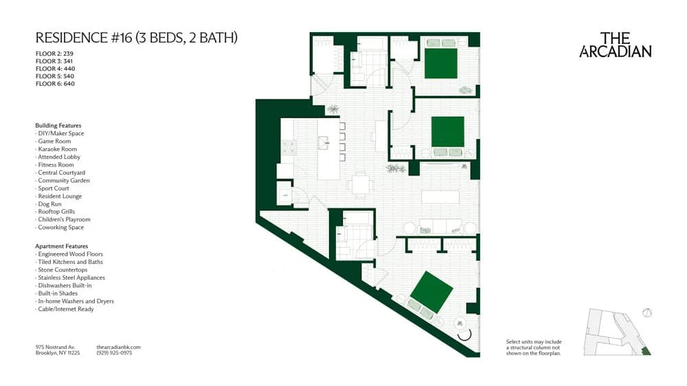3 Bed apartment at 975 Nostrand Avenue, Unit 727, Crown Heights, photo 1 of 1