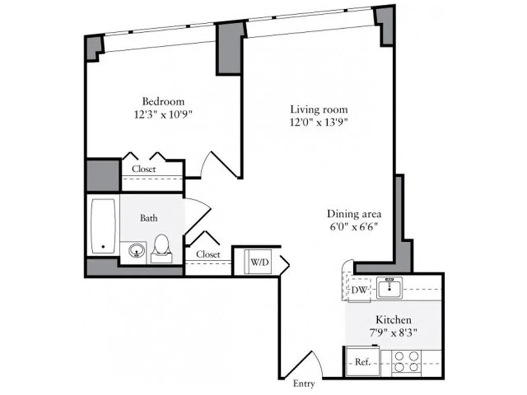 1 Bed apartment at 510-515 West 52nd Street, Unit 002-018J, Hell's Kitchen, photo 1 of 1