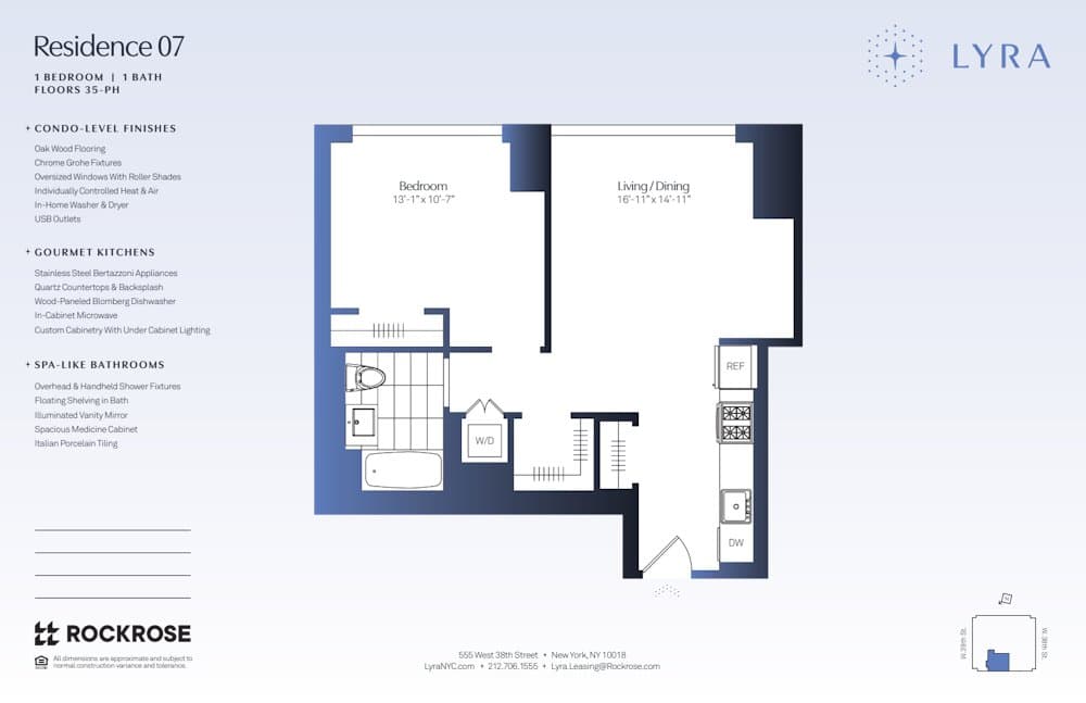 1 Bed apartment at 555 West 38th Street, Unit 3807, Hudson Yards, photo 1 of 1