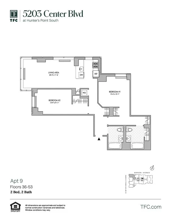 2 Bed apartment at 5203 Center Boulevard, Unit 5209, Long Island City, photo 1 of 1