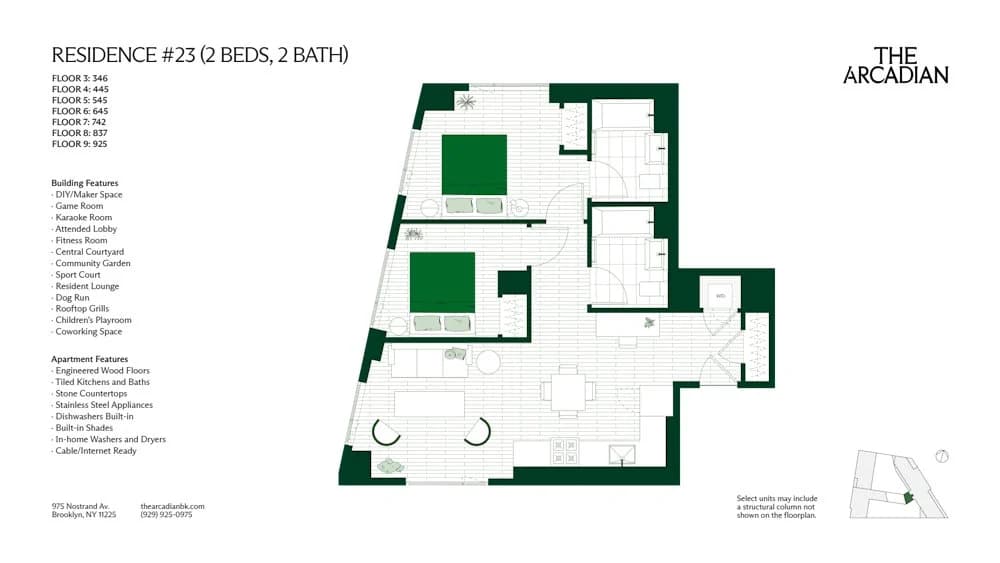 2 Bed apartment at 975 Nostrand Avenue, Unit 742, Crown Heights, photo 1 of 1