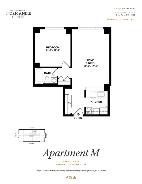 1 Bed apartment at 225 East 95th Street, Unit C21M, Upper East Side, photo 1 of 2