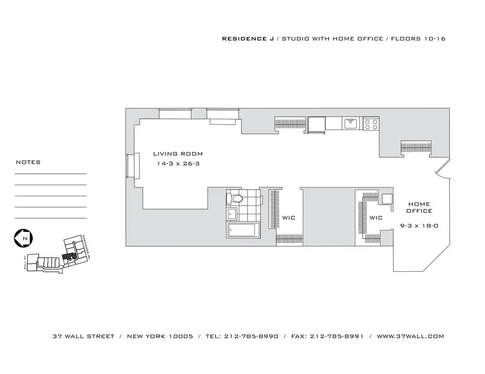 1 Bed apartment at 37 Wall Street, Unit 10J, Financial District, photo 1 of 1